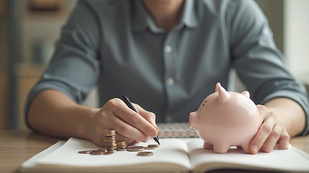 Копилка и стопки монет символизируют накопление сбережений