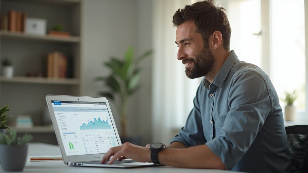 Ноутбук с электронной таблицей личного бюджета на экране