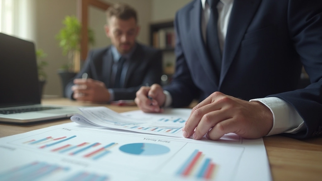 Финансовая отчетность и аналитические графики на столе с ручкой