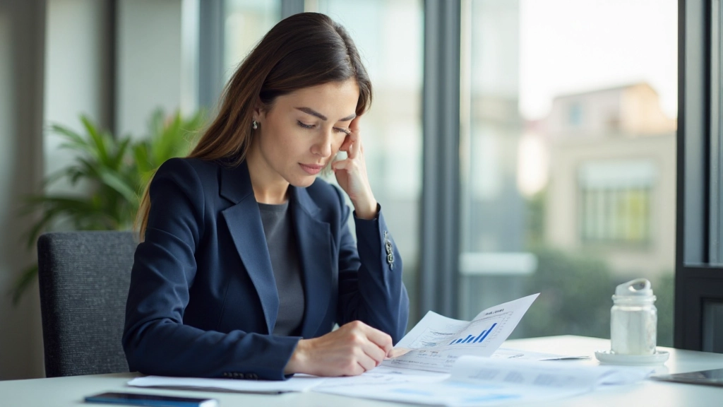 Профессиональный офис с документами по финансовому планированию, калькулятором и графиками