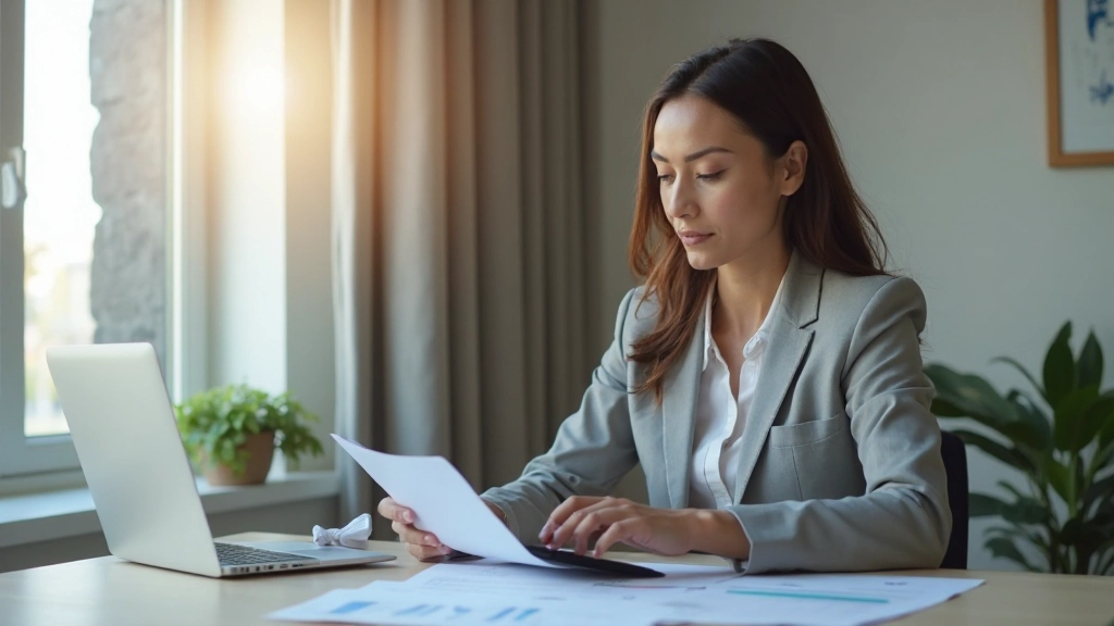 Профессиональное рабочее место с финансовыми документами и калькулятором на столе